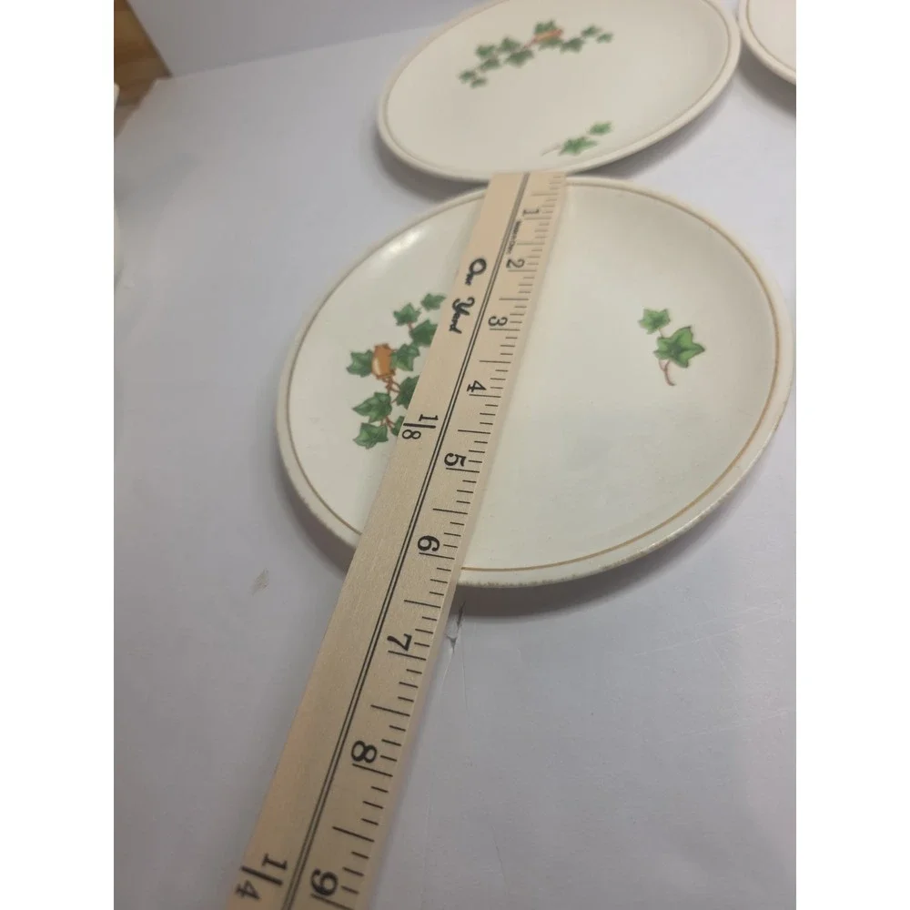 Paden City‎ Pottery USA Ivy  Gold Trim Set Of 4 Bread Plates 6.25 Vintage 1953